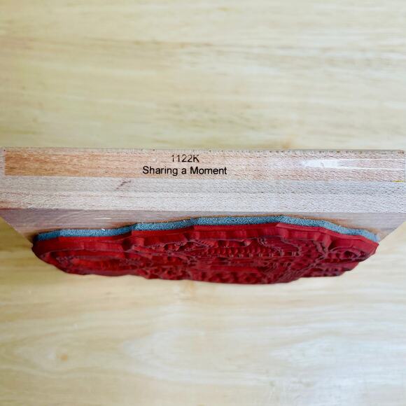 Vintage Penny Black 1998 Sharing a Moment Wood Mounted Rubber Stamp - Picture 2 of 5